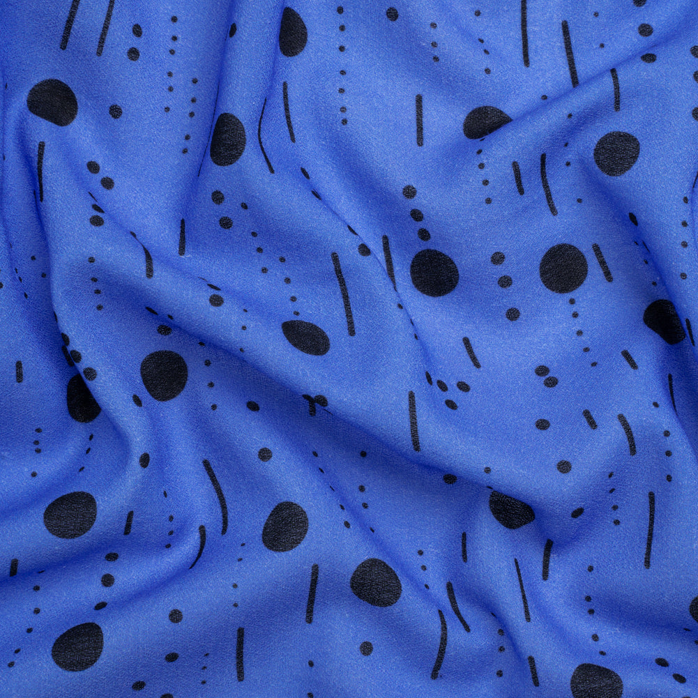 Mood Exclusive Blue Dot-Dash Decode Cotton Crepe - Joann Fabrics