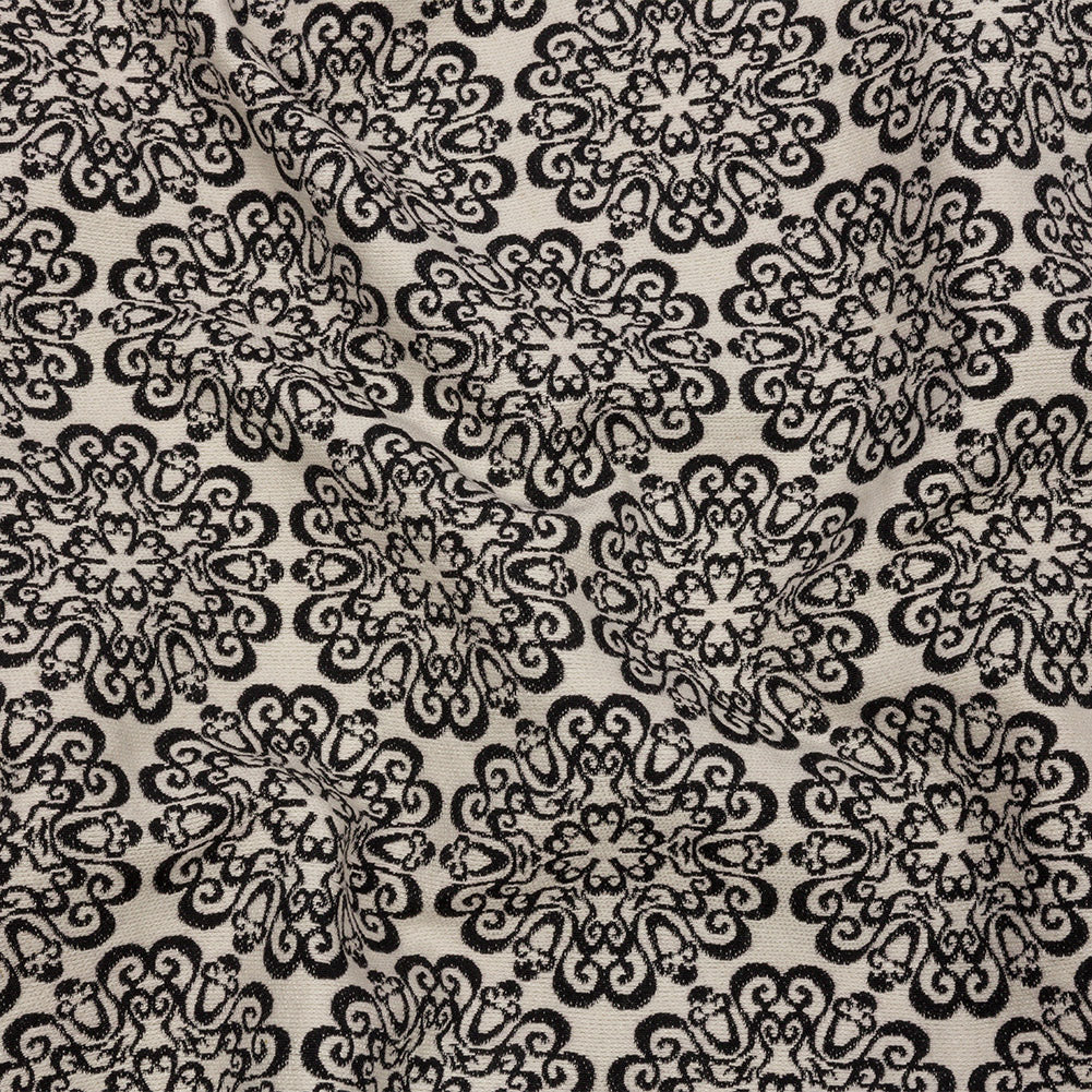 Black and Ivory Medallion Poly-Cotton Jacquard - Joann Fabrics