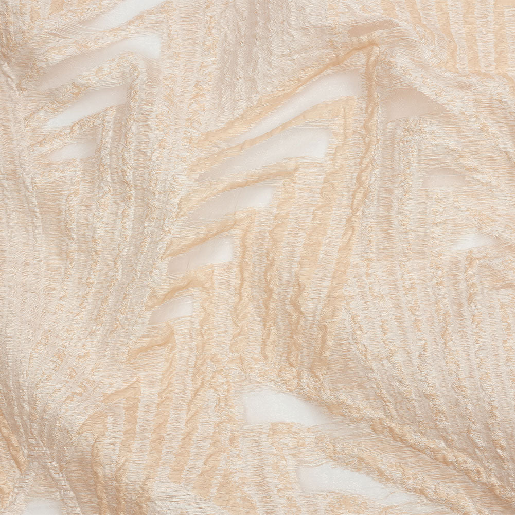 Metallic White and Peach Overlapped Nested Triangles Luxury Burnout Brocade - Joann Fabrics