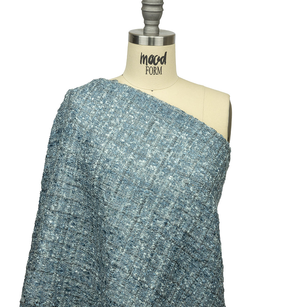 Viscose and Acrylic Chenille Tweed - Flint Stone and Baby Blue Metallic - Newcastle Collection - Joann Fabrics