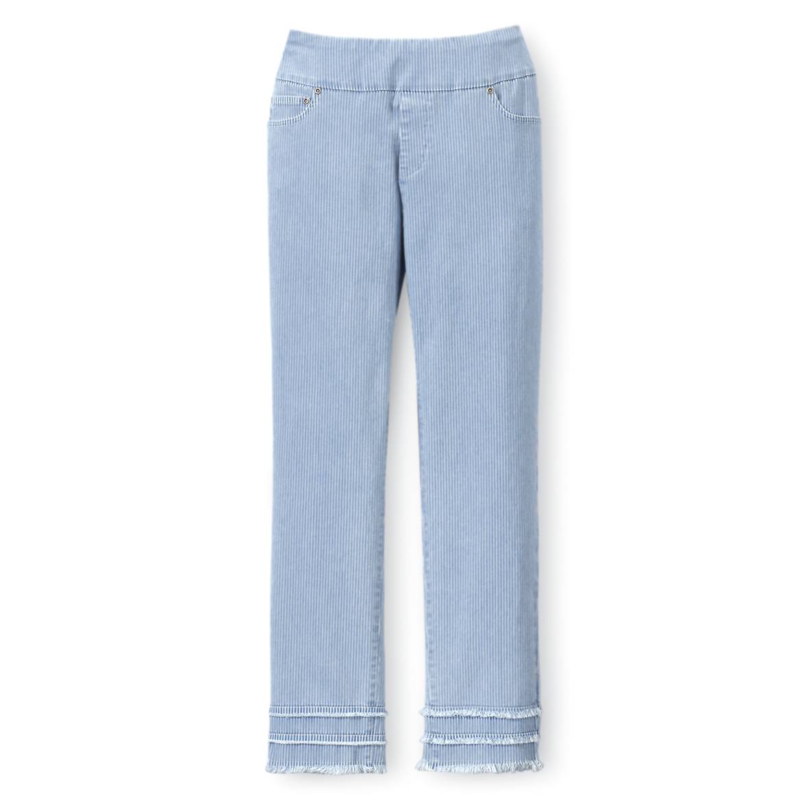 Slim-Sation® Striped Cropped Pants, Tummy Control, Triple-Fringe Hems - Northstyle Catalog