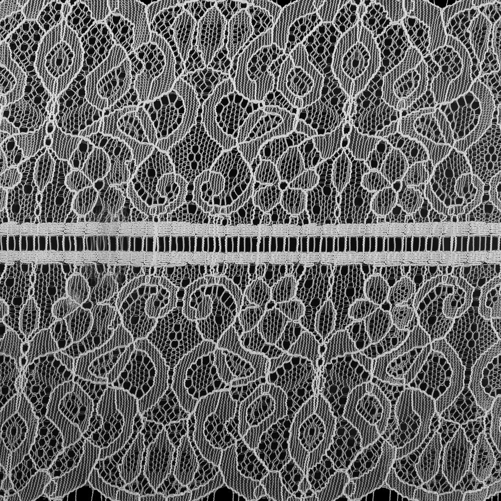 Italian Fine White Lace Trim with Eyelash Edges - 7