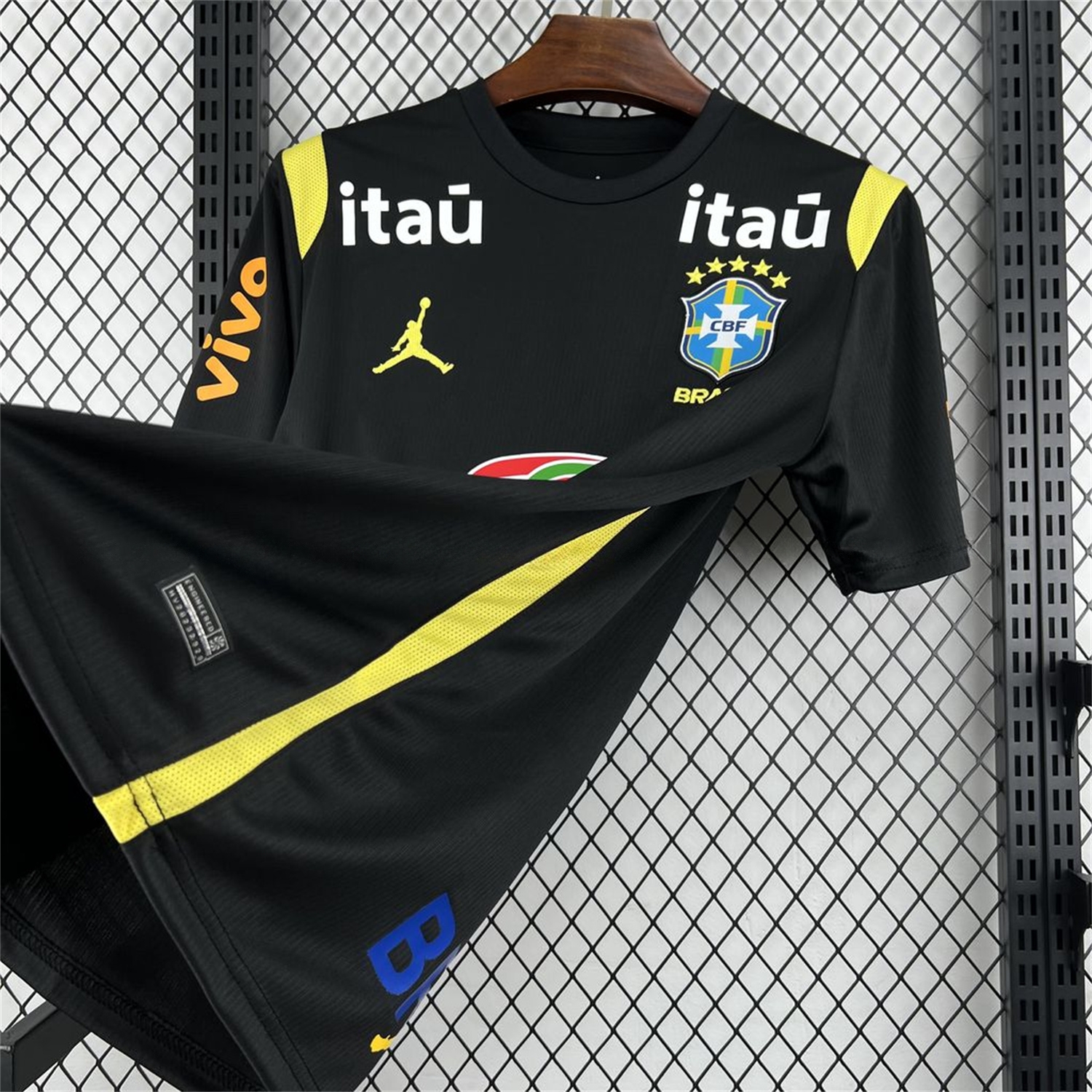 Brazil 2026 Black Yellow Pre-Match Jersey - Fans Version - UnitedFutballJersey