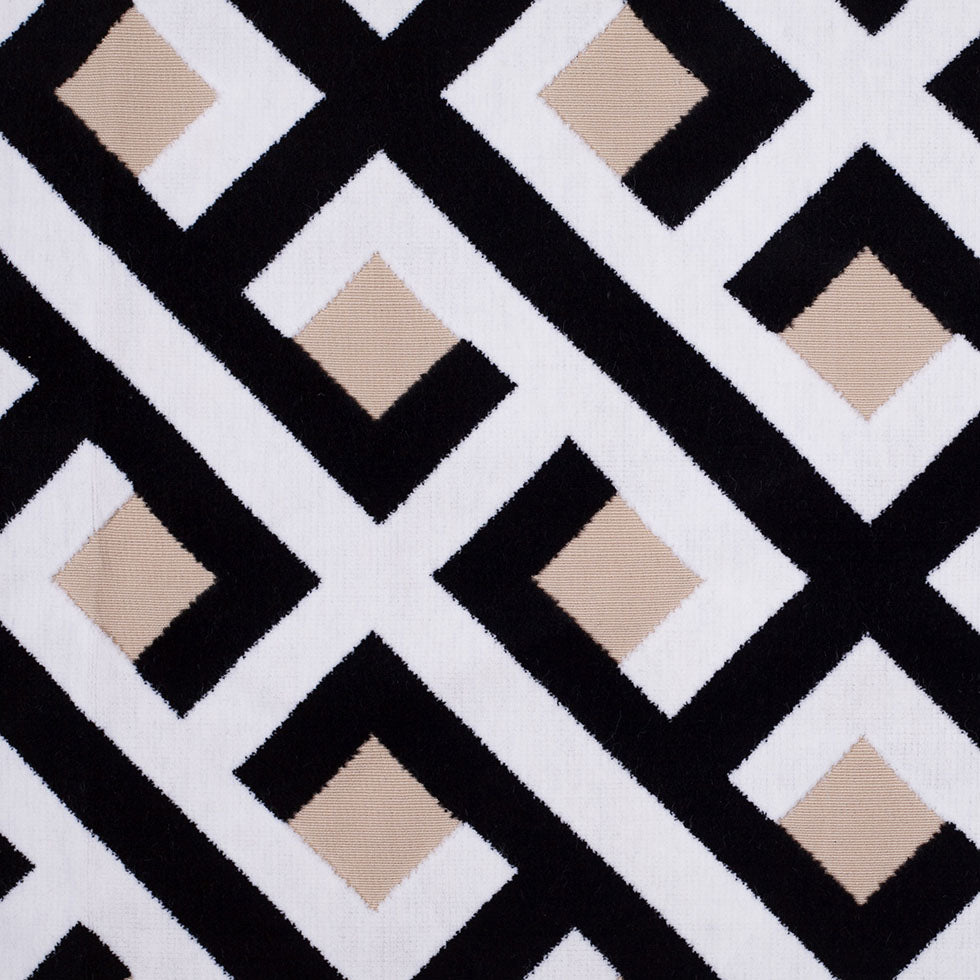 Black and White Geometric Polyester-Acrylic Flocked Chenille - Joann Fabrics