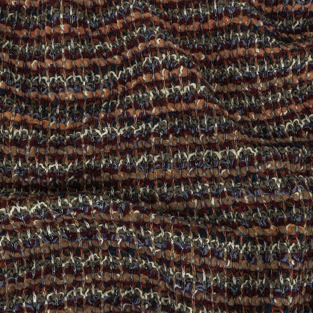 Coral, Wine and Sage Loopy Wool Sweater Knit - Joann Fabrics