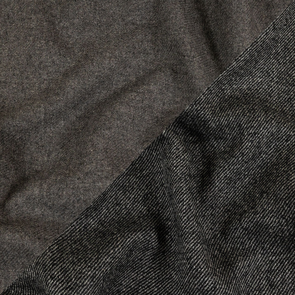 Black and Gray Diagonal Stripes Blended Wool Twill Double Cloth Coating - Joann Fabrics