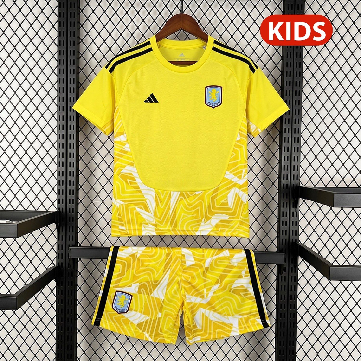 Aston Villa 26-27 Yellow Goalkeeper Kids Kit - UnitedFutballJersey