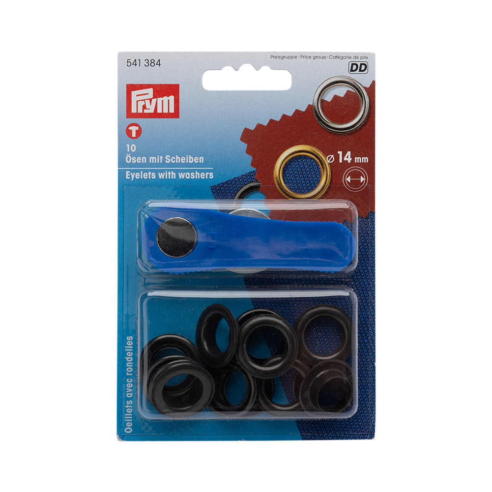 Prym Eyelets with Washers and Tools - Oxidized Black 14mm - 10pc - Joann Fabrics
