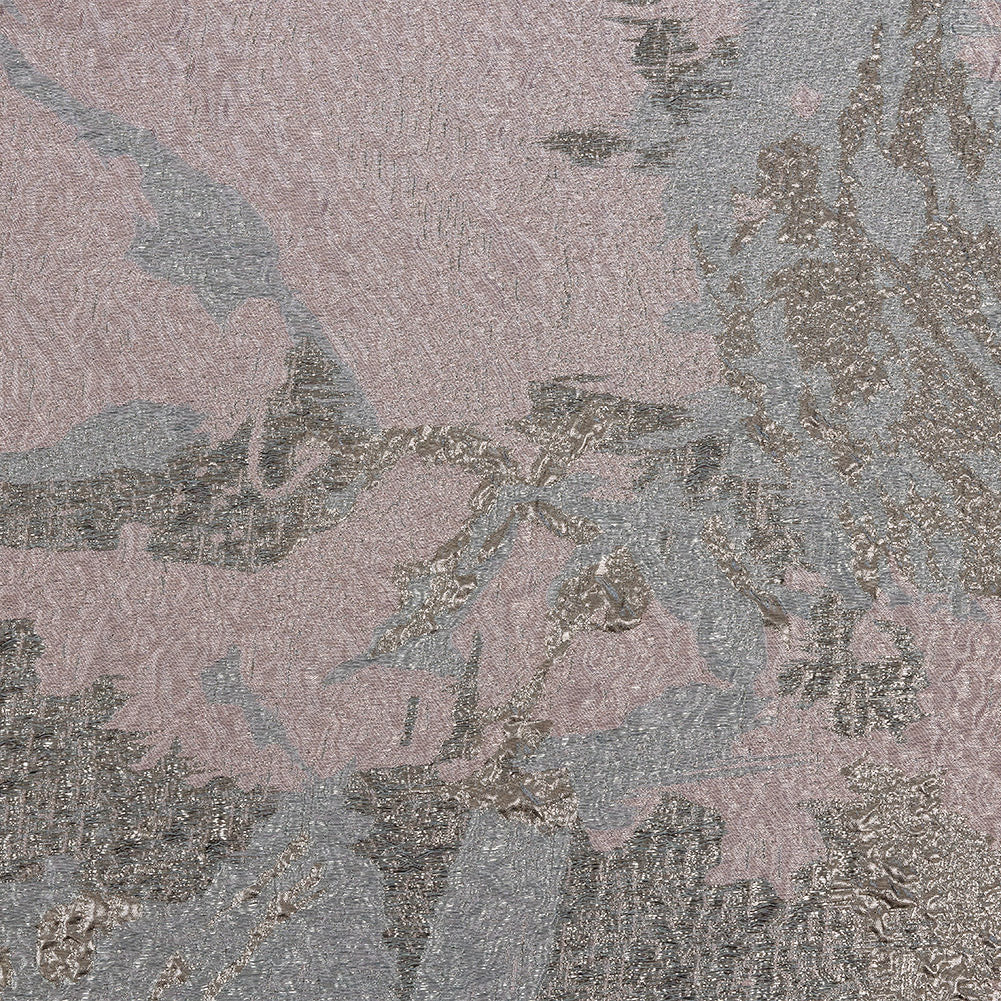 Metallic Silver, Dusty Rose and Steel Blue Abstract Luxury Brocade - Joann Fabrics