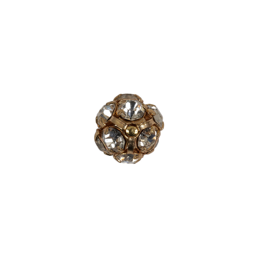 Vintage Crystal Rhinestones and Gold Metal Shank Back Ball Button - 17L/10.5mm - Joann Fabrics