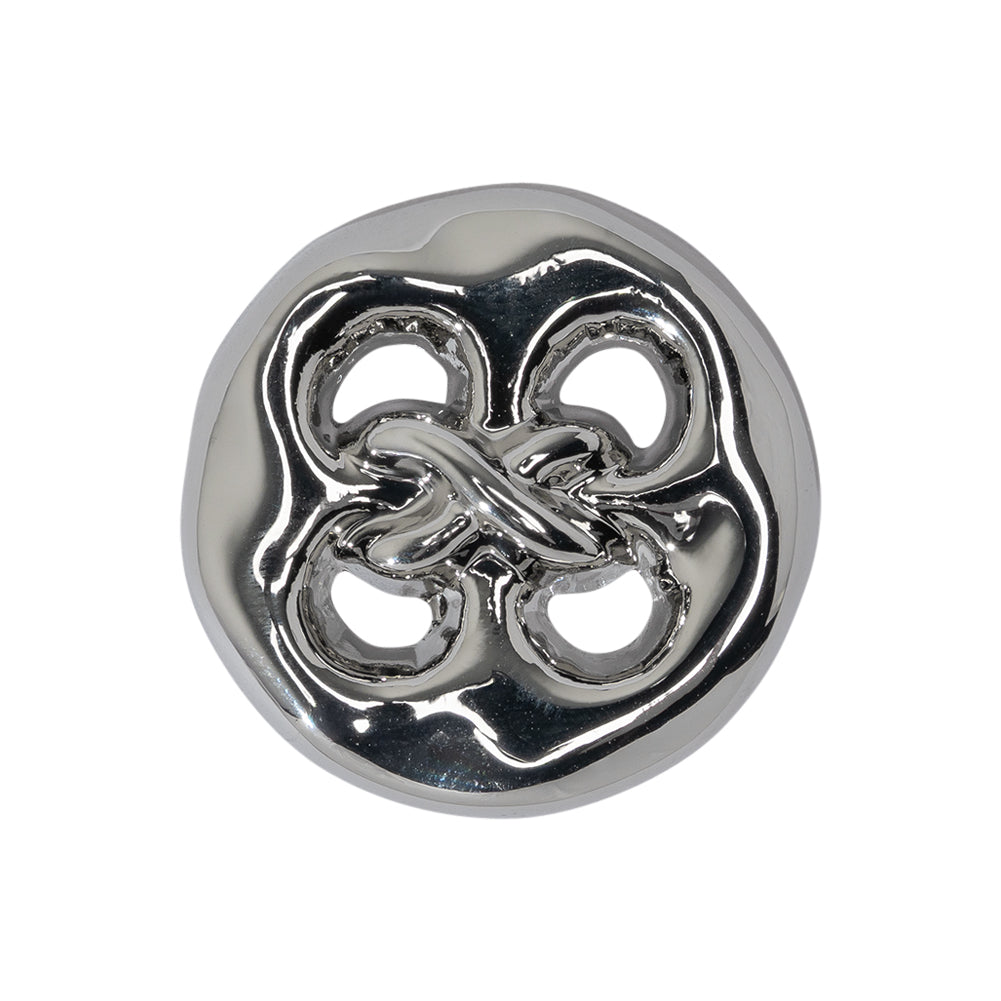 Organic Puffy Faux Four-Hole with Stitching Shank Back Button - 40L/25.5mm - Nickel - Joann Fabrics
