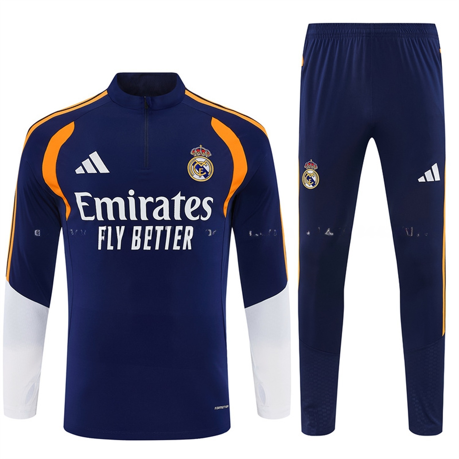 Real Madrid 26-27 Long Sleeve Training Set - Deep Blue Top & Deep Blue Pants - UnitedFutballJersey