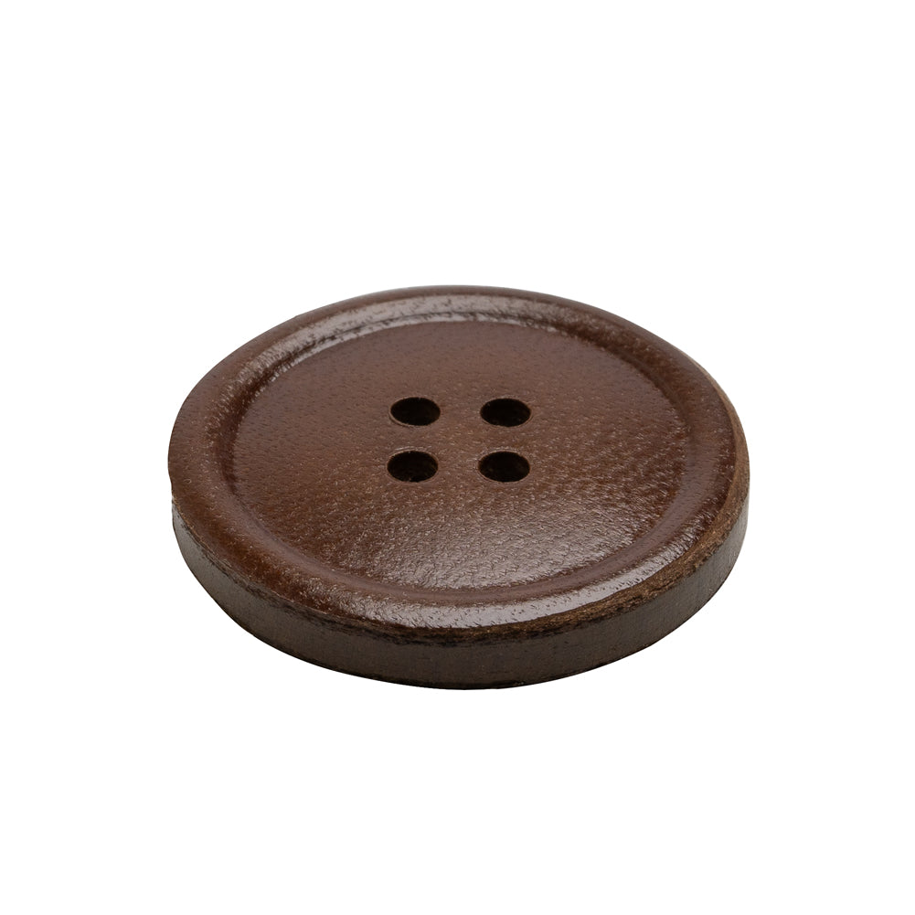 Leather 4-Hole Button - 40L/25.5mm - Dark Brown - Joann Fabrics