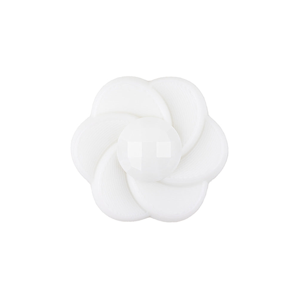 Italian White Floral and Geometric Shank Back Nylon Button - 36L/23mm - Joann Fabrics