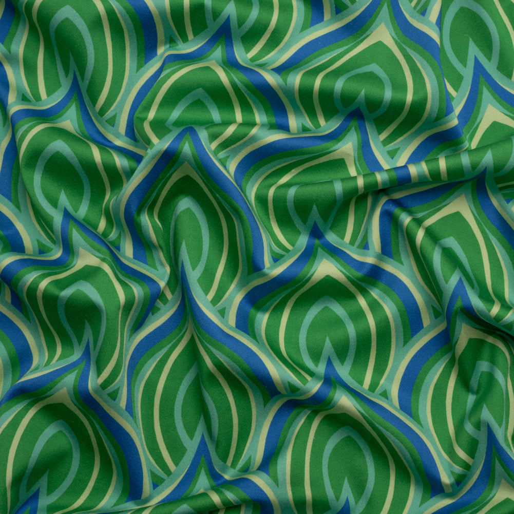 Stretch Cotton Sateen - Blue and Green Leaf Forms - Cipolla Blues Print - Mood Exclusive Marigold Collection - Joann Fabrics