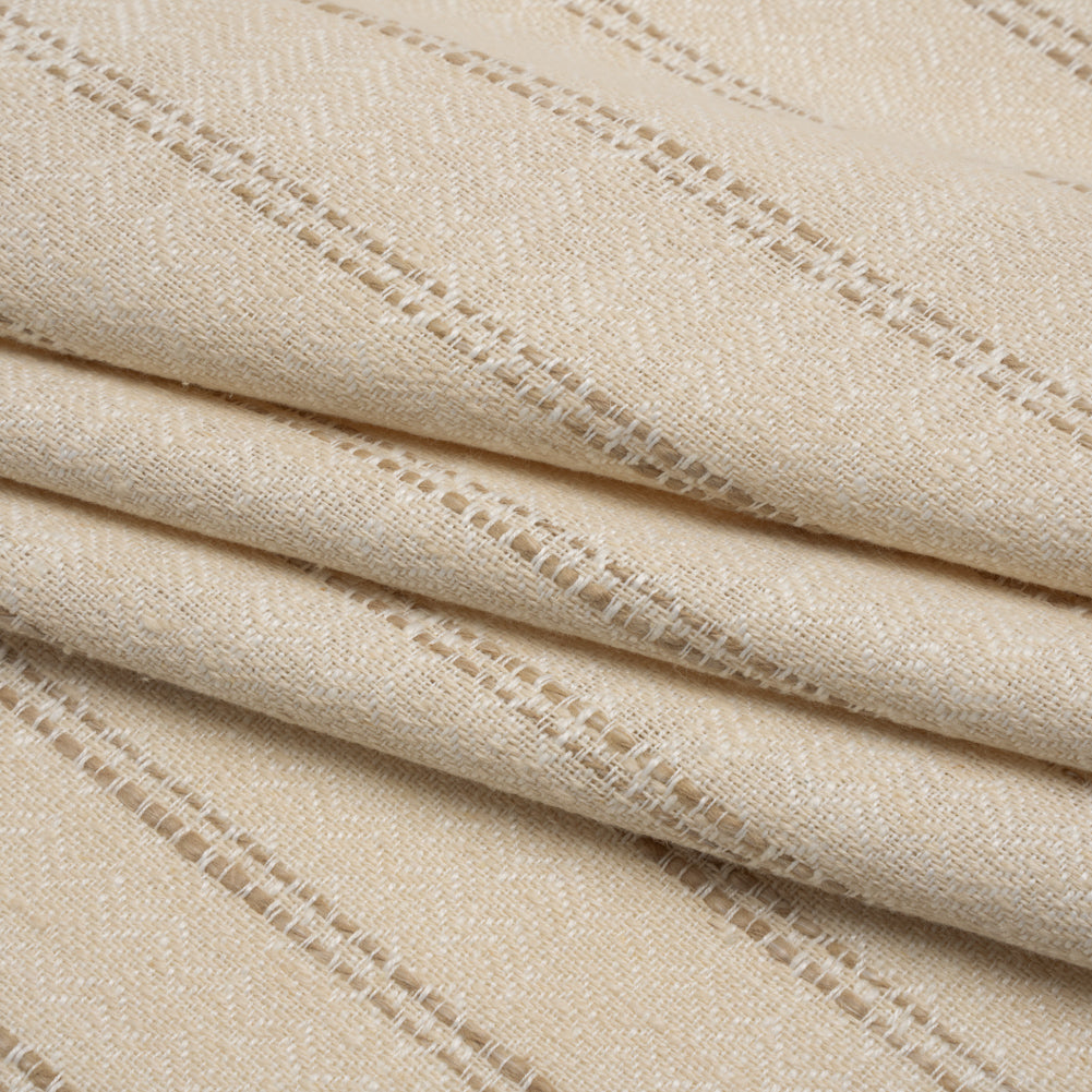 Polyester and Cotton Drapery Twill - Flax Zig Zags and Textured Stripes - British Imported - Joann Fabrics