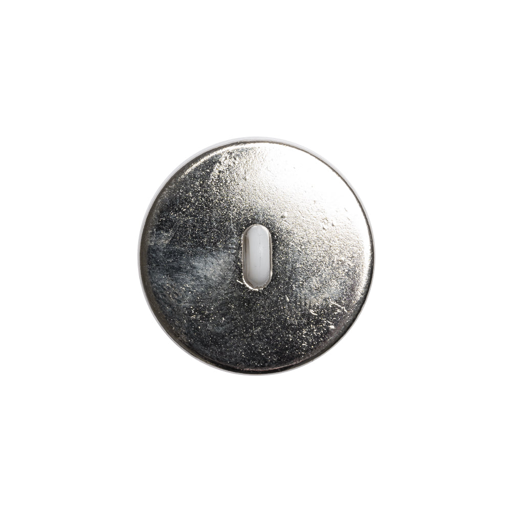 Domed Plastic Shank Back Button - White and Metallic Silver Faceted - 32L/20mm - Joann Fabrics