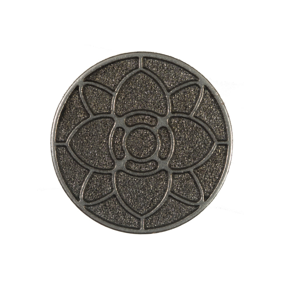 Italian Dark Silver Floral Metal Shank Back Button - 40L/25.5mm - Joann Fabrics