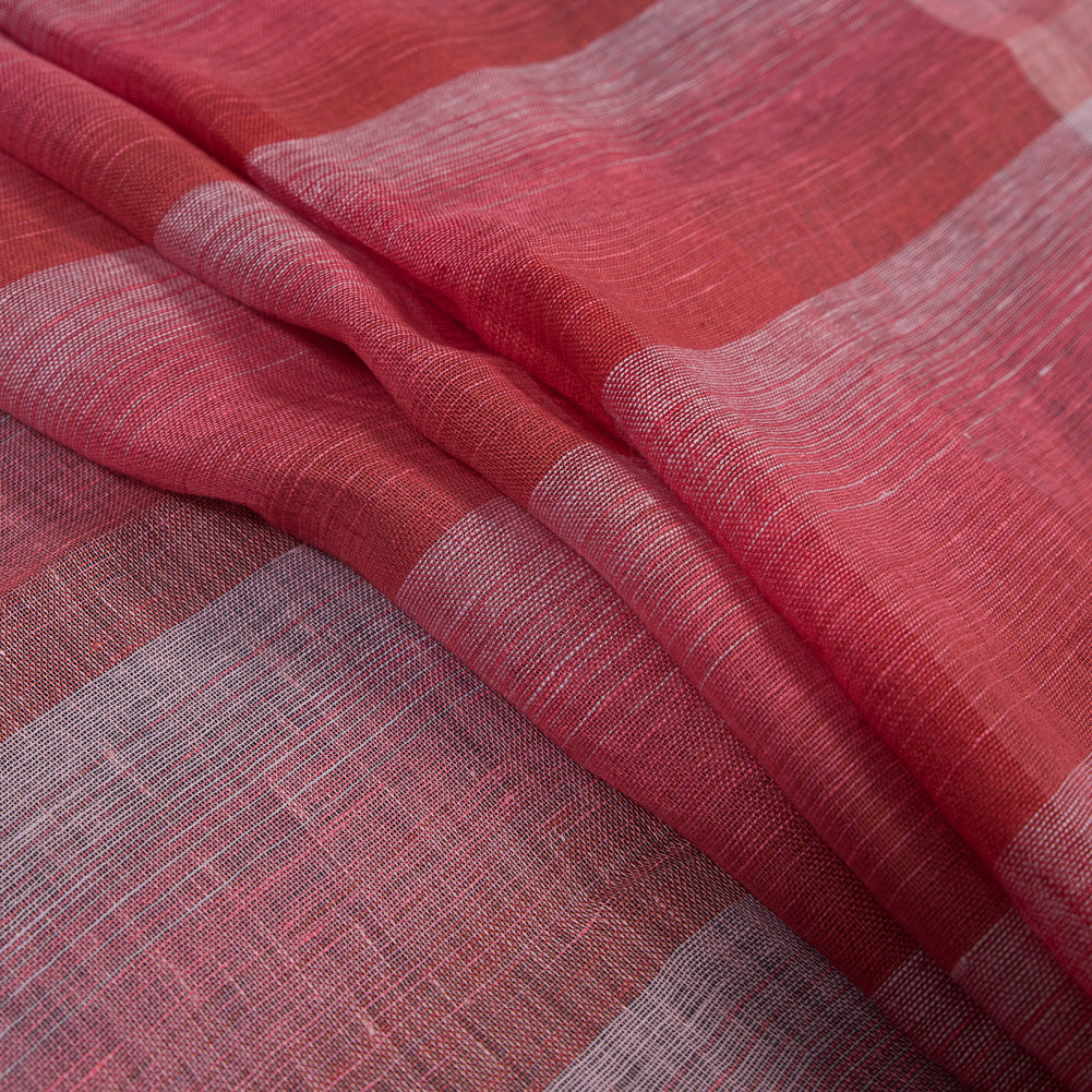 Italian Red, Pink and White Plaid Linen Scrim - Joann Fabrics