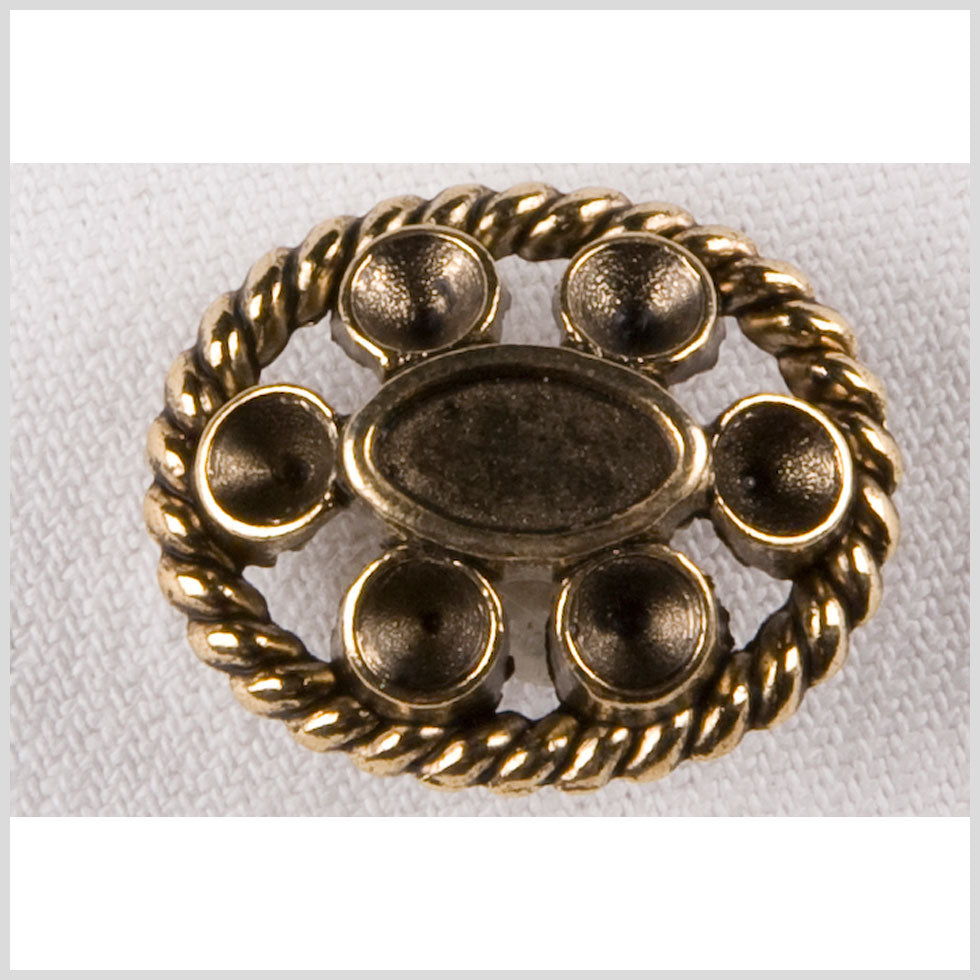 Oval Metal Shank Back Button - 40L/25.5mm - Gold Circles and Twisted Rope Open Framework - Joann Fabrics