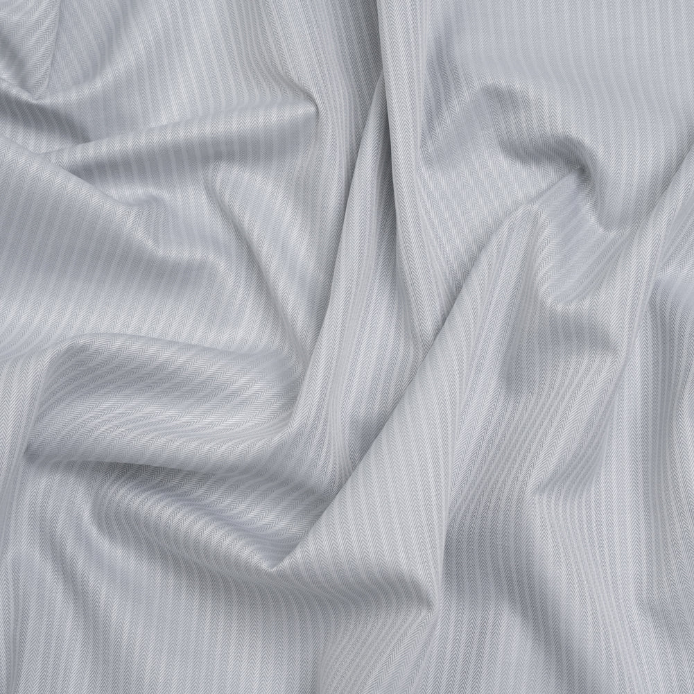 Cotton Herringbone Twill Shirting - Gray Tonal Stripe - Deadstock - Joann Fabrics
