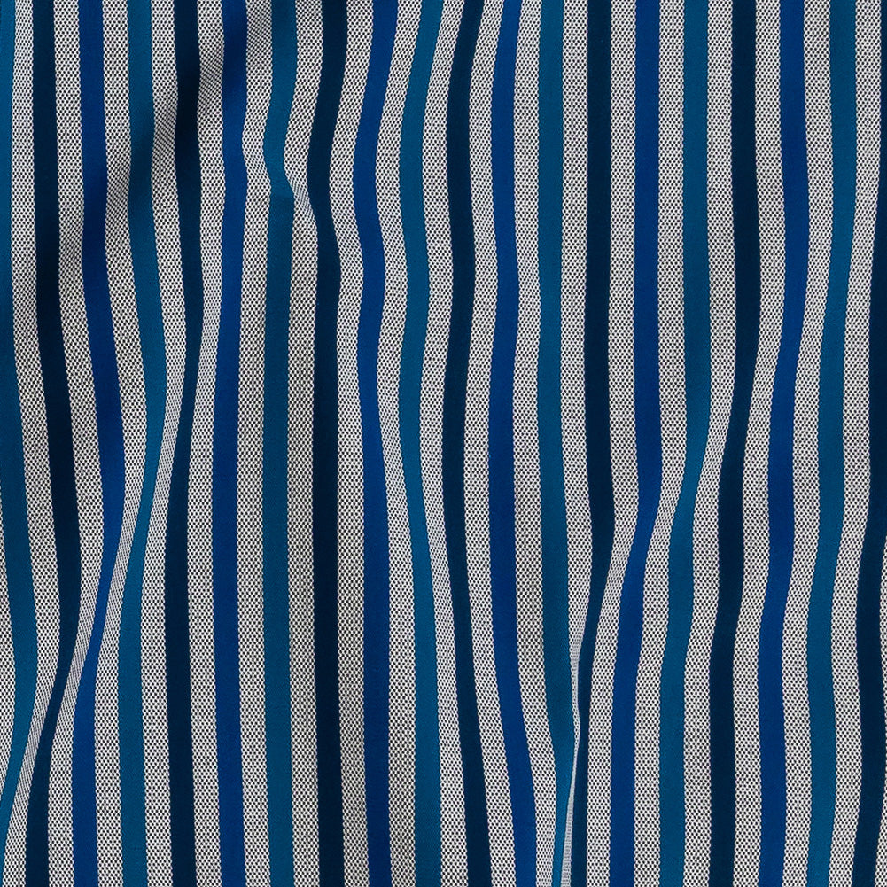 Premium Gradient Blue Bengal Stripes and Checks Cotton Shirting - Joann Fabrics