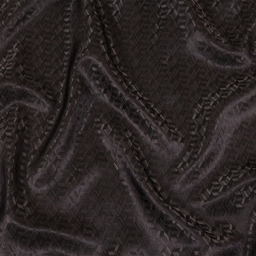 Black and Charcoal Faux 3D Boxes Jacquard Lining - Joann Fabrics