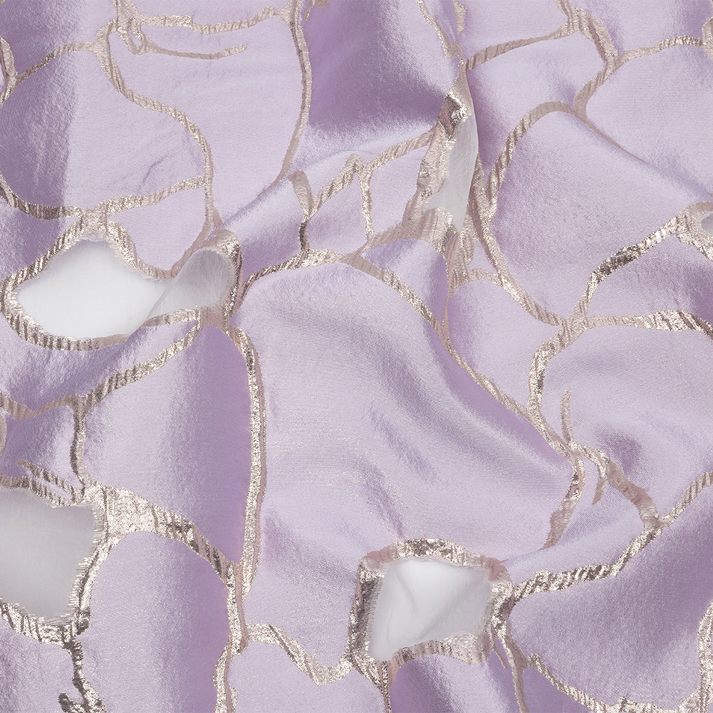 Metallic Rose Gold and Lilac Abstract Luxury Burnout Brocade - Joann Fabrics