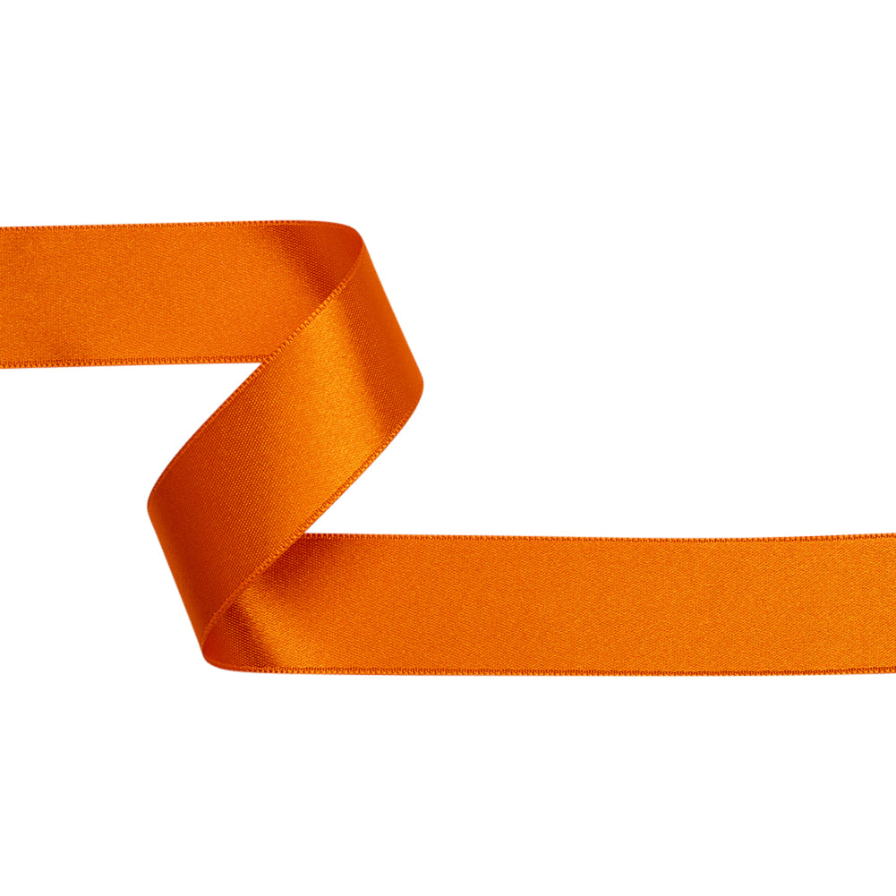 Orange Double Face French Satin Ribbon - 1