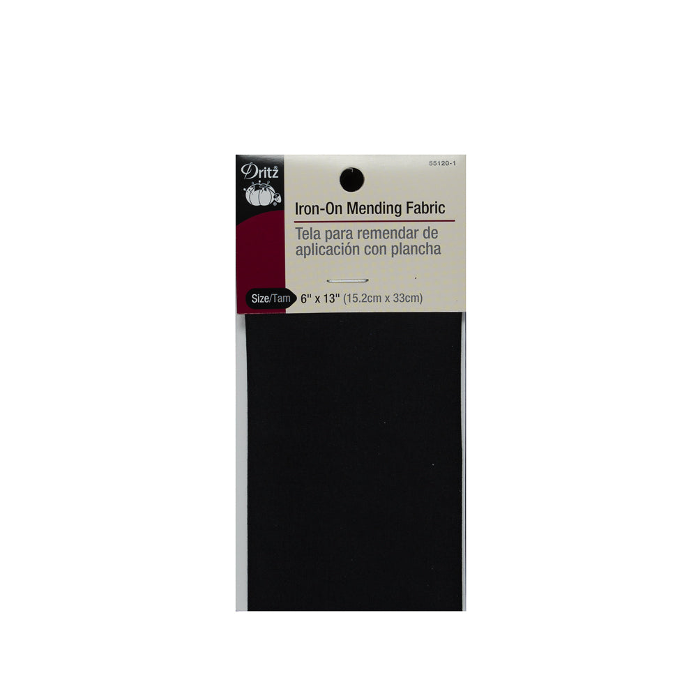 Black Iron-On Mending Fabric - 6