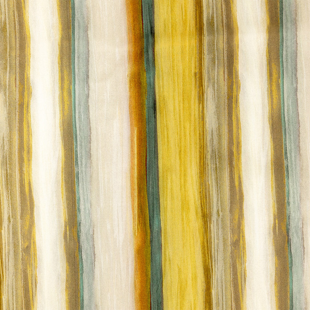 Stretch Cotton Sateen - Yellow and Royal Blue Painted Stripes - Nilotic Wasteland Print - Mood Exclusive Tumunyana Collection - Joann Fabrics