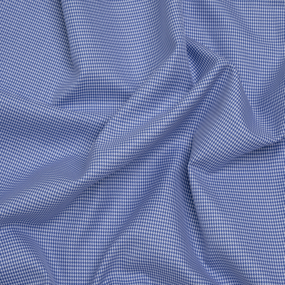 Cotton Twill Shirting - Blue and White Little Houndstooth - Deadstock - Joann Fabrics