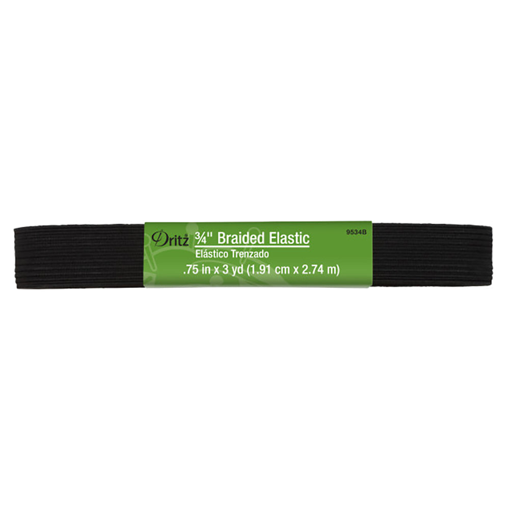Dritz Braided Elastic - Black - 0.75