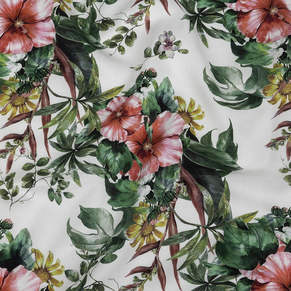 Mercerized Organic Egyptian Cotton Shirting - Crabapple Florals and Foliage - Ravello Collection - Joann Fabrics