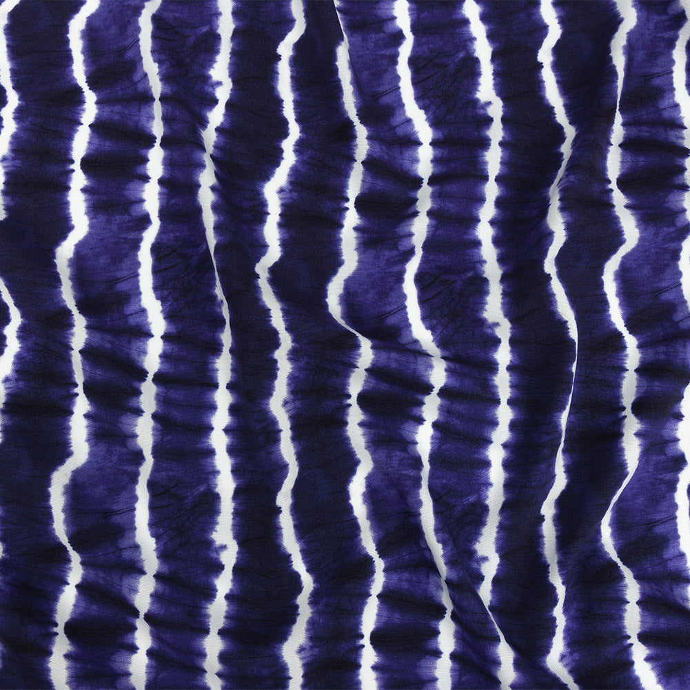 Mood Exclusive Navy Twisted Tie Dye Stretch Viscose Batiste - Joann Fabrics