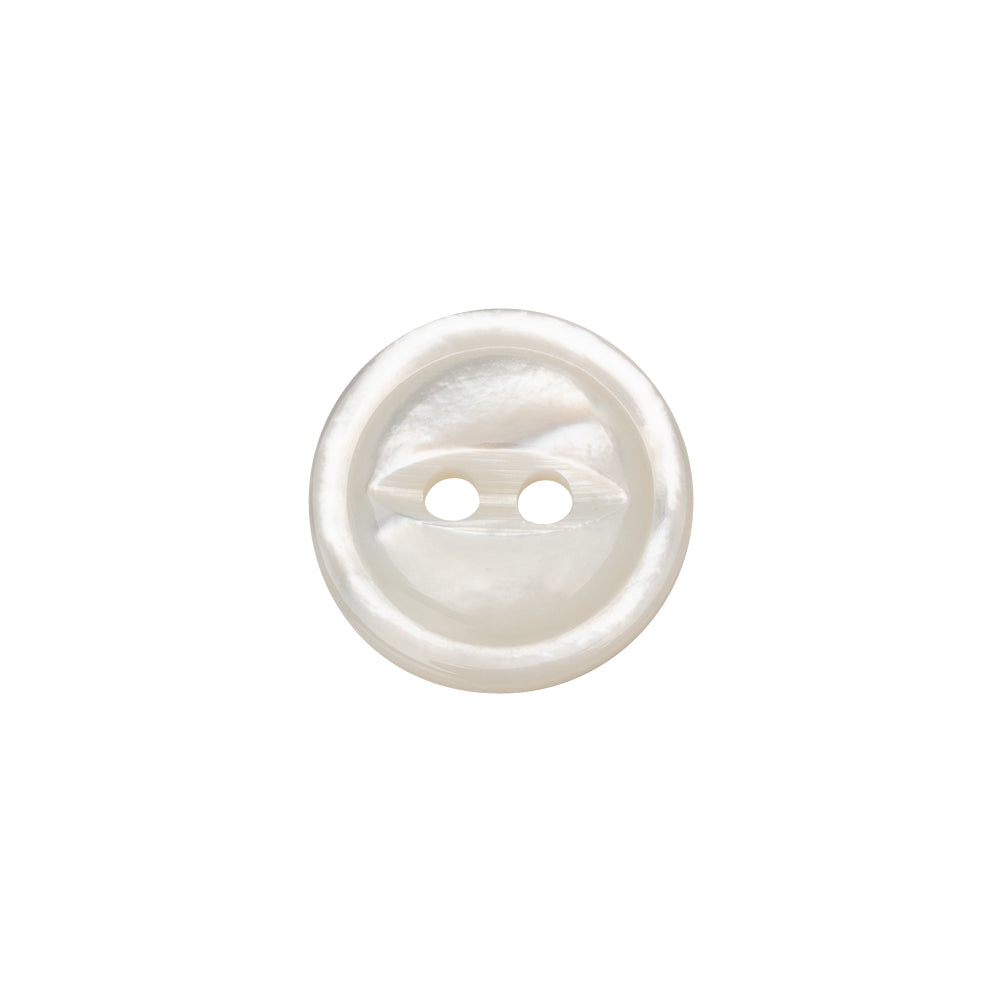 White Iridescent Fisheye 2-Hole Mother of Pearl Button - 24L/15mm - Joann Fabrics