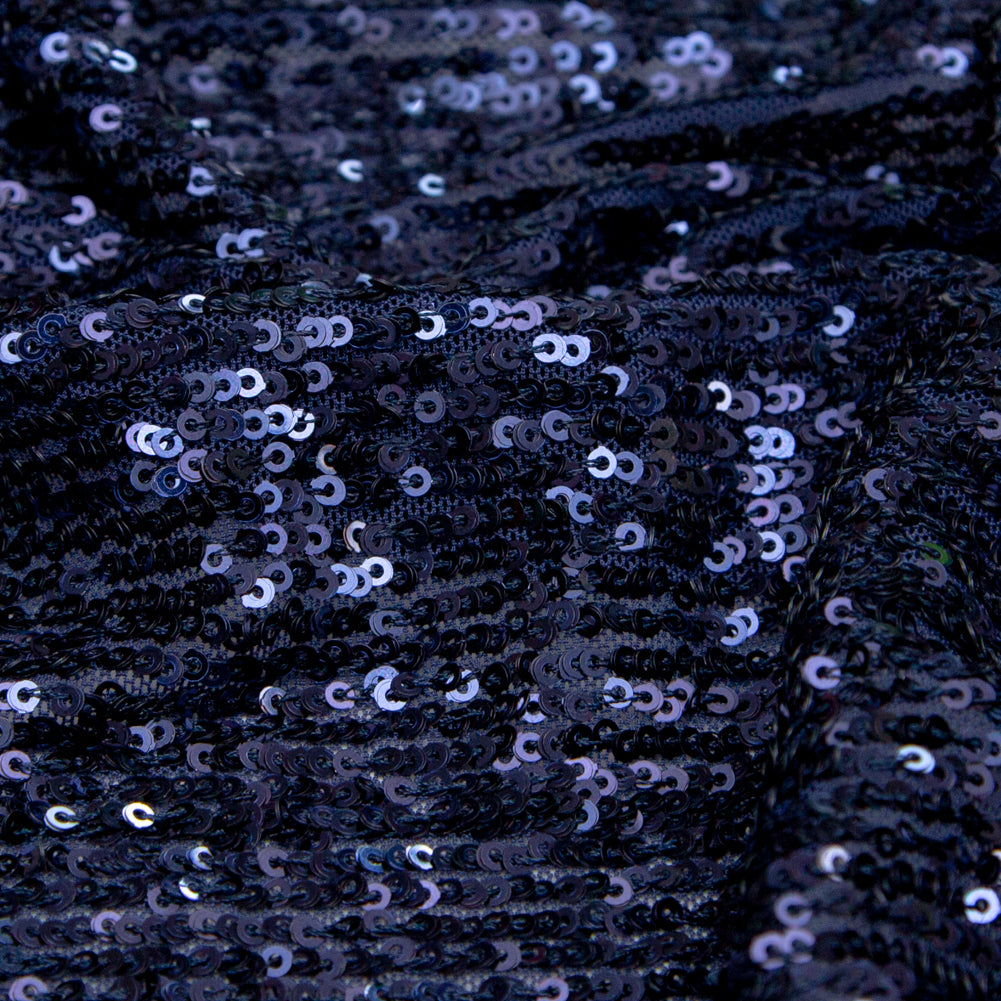 Navy Striped Baby Sequins on Stretch Mesh - Joann Fabrics
