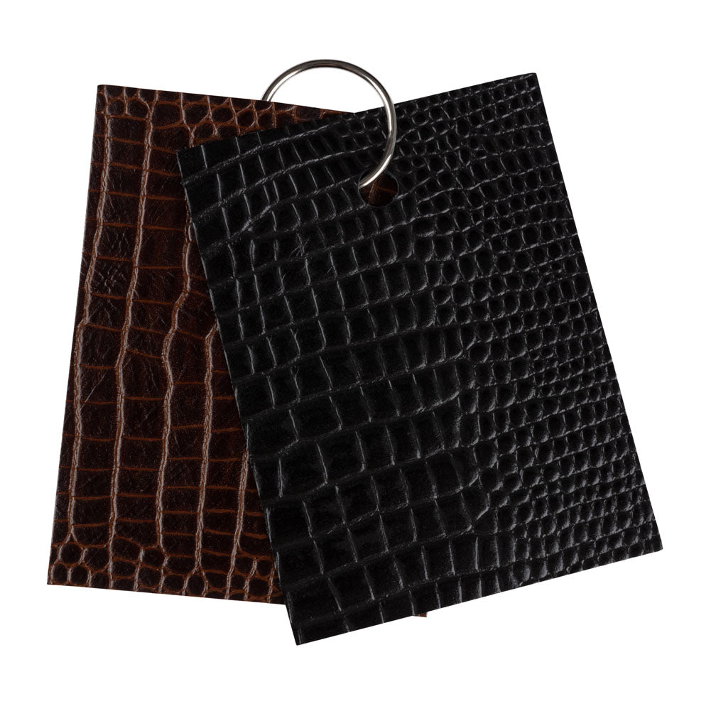 Lorraine Italian Chocolate Semi-Aniline Alligator Embossed Top Grain Cow Leather Hide - Joann Fabrics