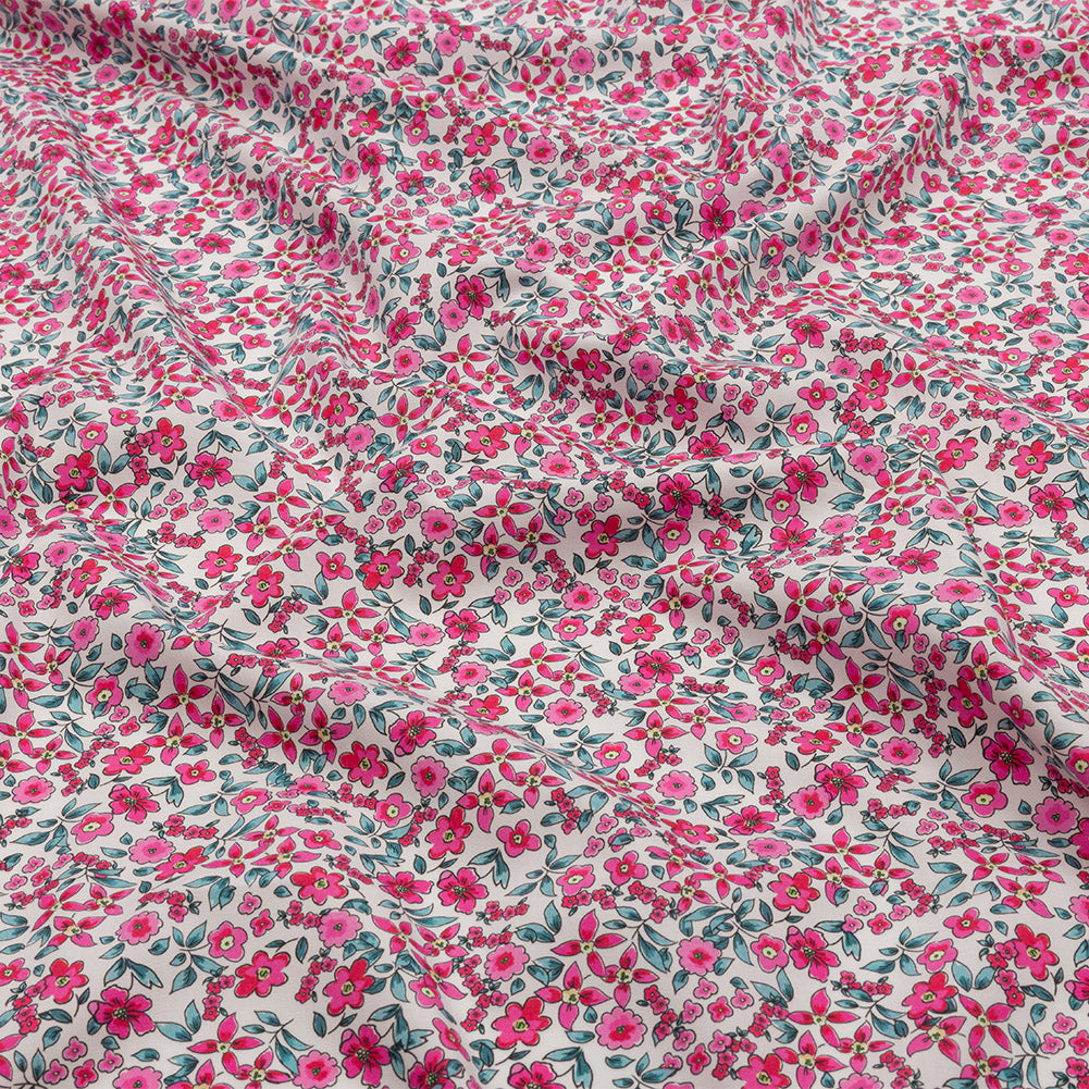 Cotton Poplin - Pink Floral - Botanical Stroll Print - Mood Exclusive Secret Garden Collection - Joann Fabrics