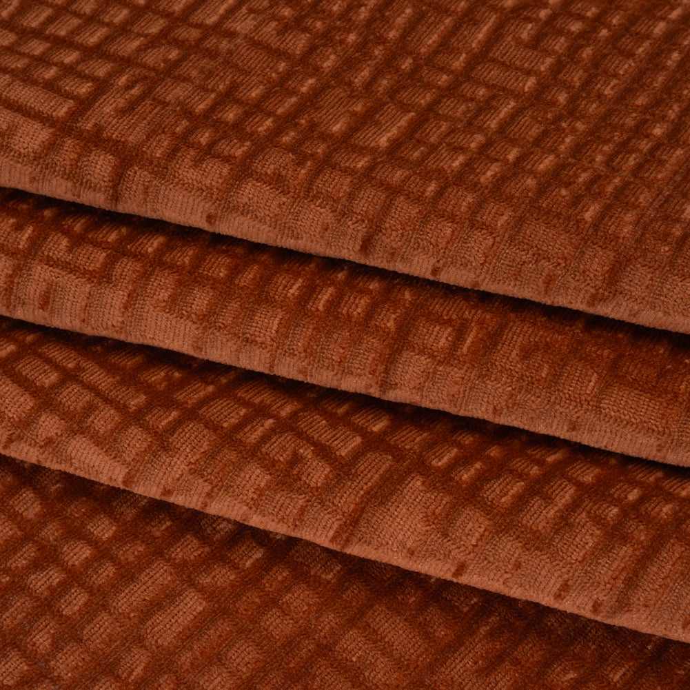 Polyester Upholstery Chenille - Baked Clay Grid Texture - Carolina Collection - Joann Fabrics