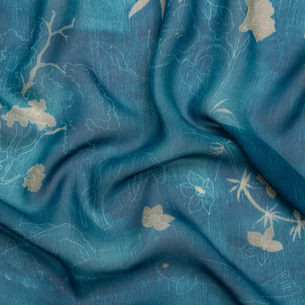 Mood Exclusive Indigo Quietly Cascades Viscose Chiffon - Joann Fabrics