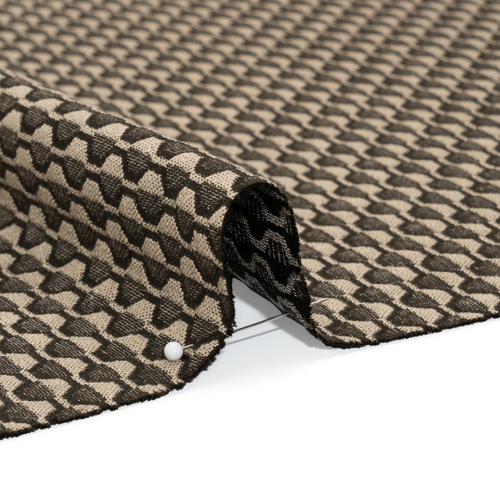 Honeycomb Stripes Recycled Polyester and Cotton Drapery Jacquard - Noir - British Imported - Joann Fabrics