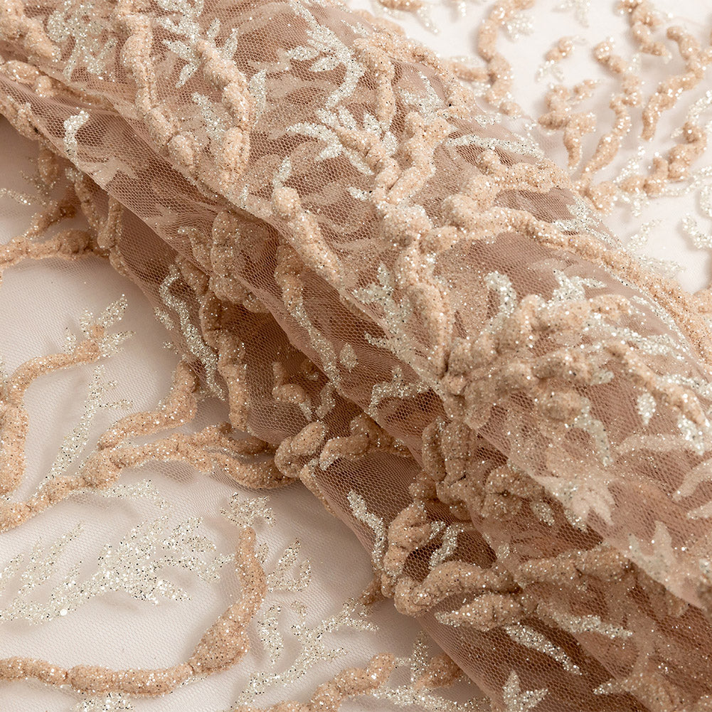 3D Puffy Glitter Tulle - Powder Pink and Silver - Joann Fabrics