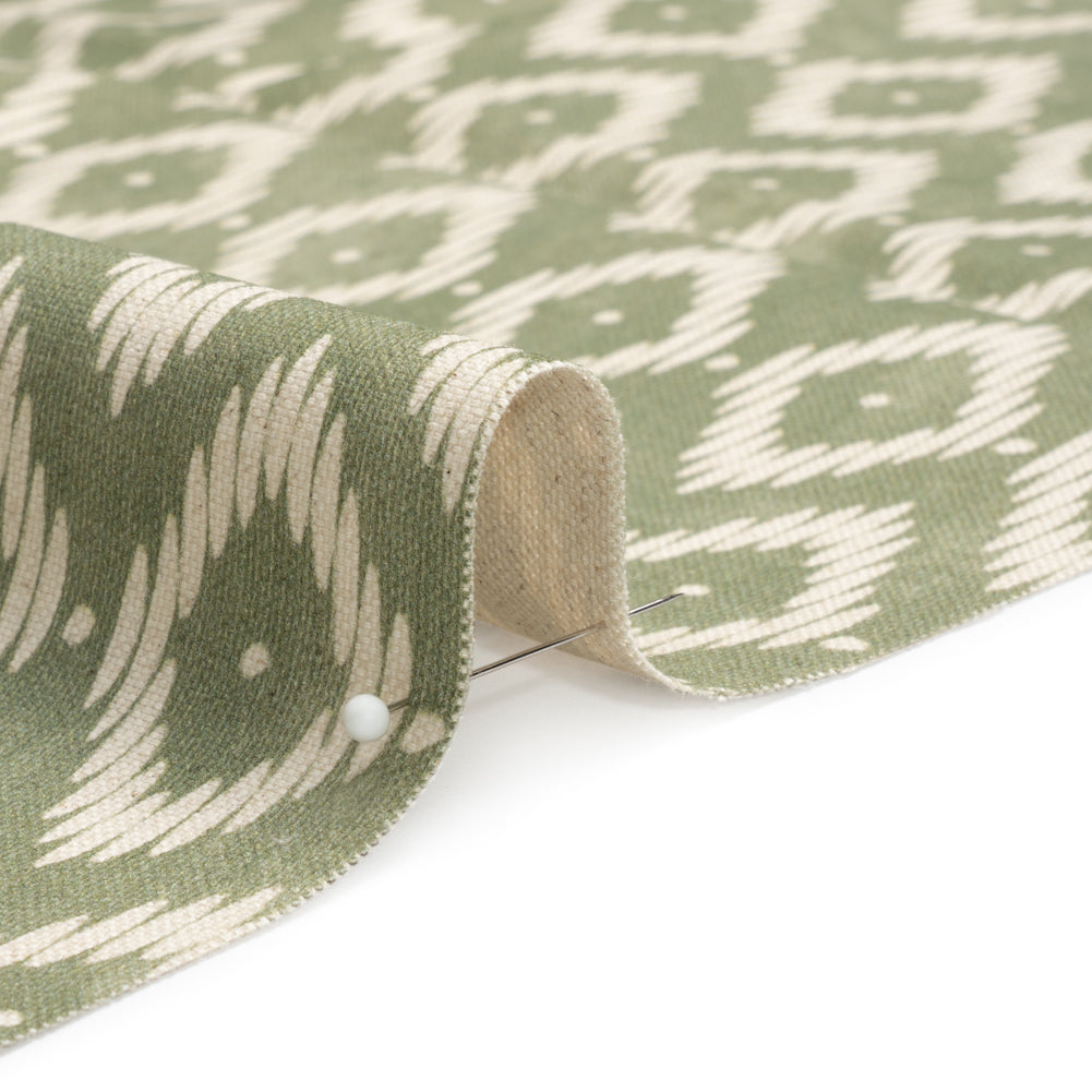 Cotton and Linen Canvas Print - Fern Diamonds and Dots - British Imported - Joann Fabrics