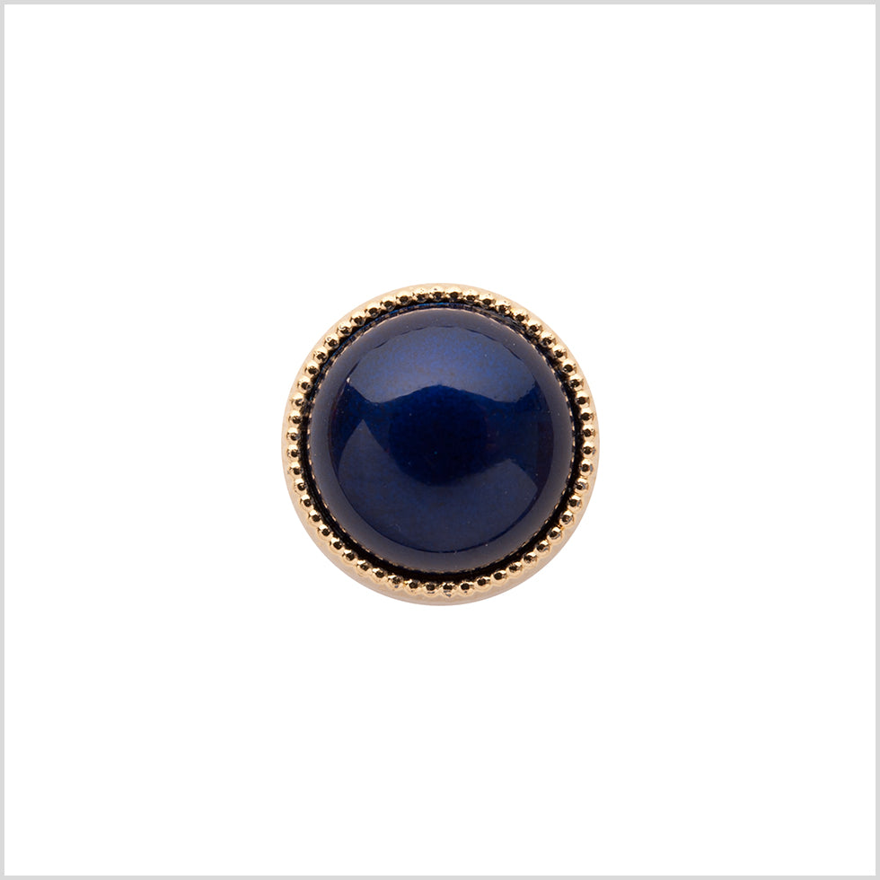 Italian Navy and Gold Edged Shank Back Button - 20L/12.5mm - Joann Fabrics