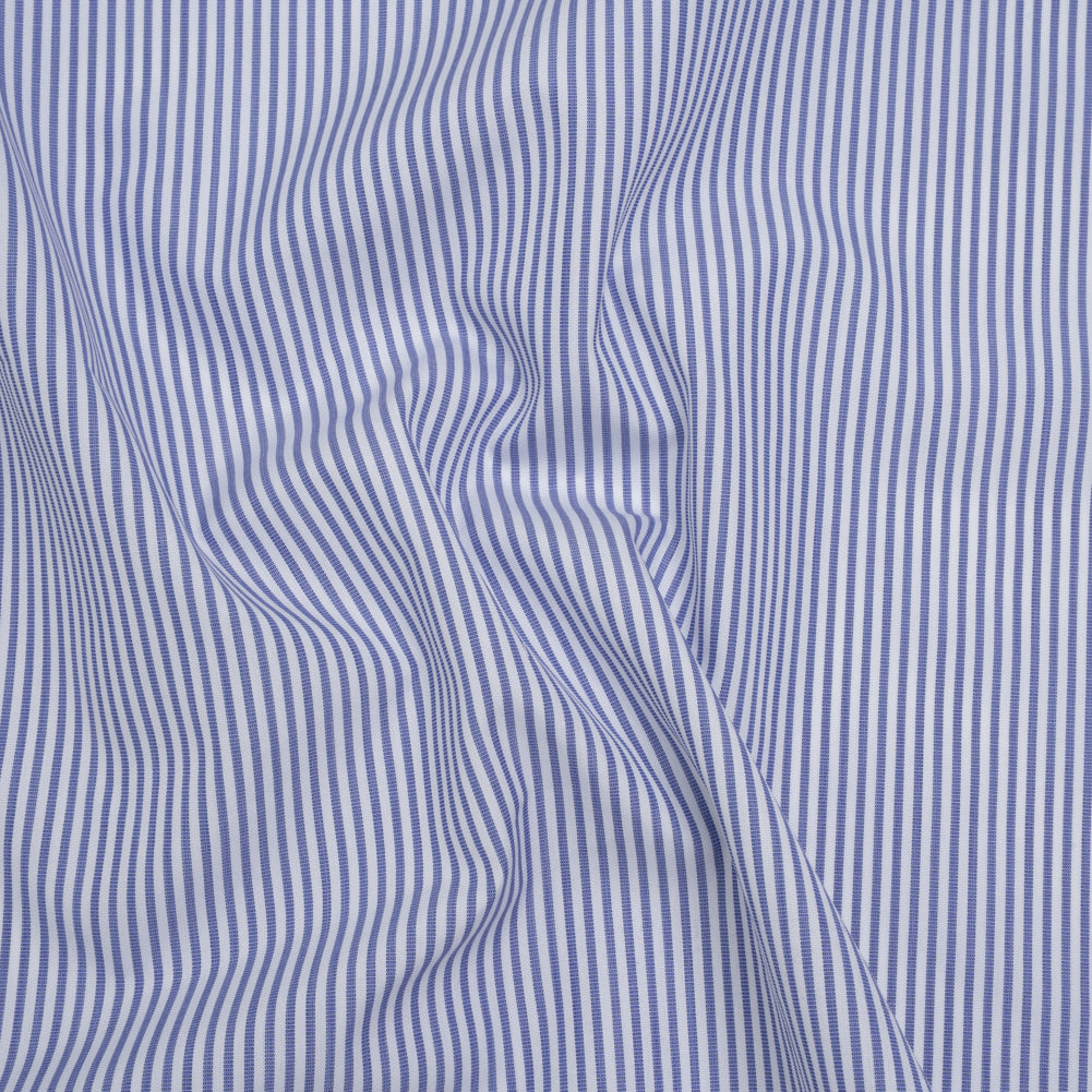 Cotton Poplin Shirting - Blue and White Candy Stripes - Designer Deadstock - Joann Fabrics