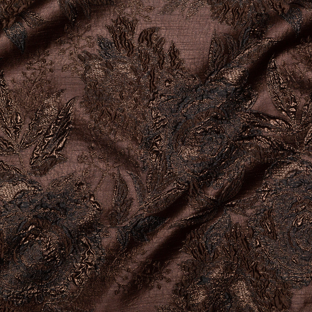 Brown Luxury Floral Metallic Brocade - Joann Fabrics