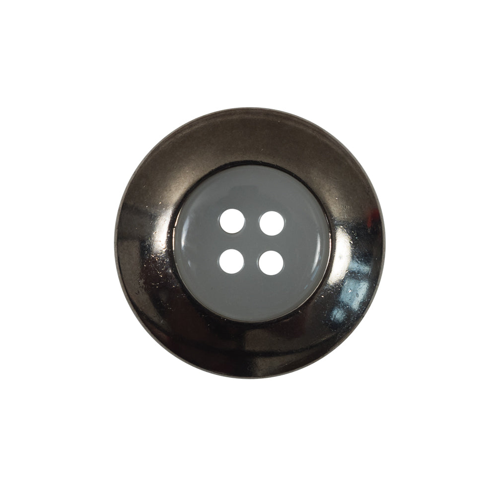 Italian Gray Metal Rimmed Plastic Button - 36L/23mm - Joann Fabrics