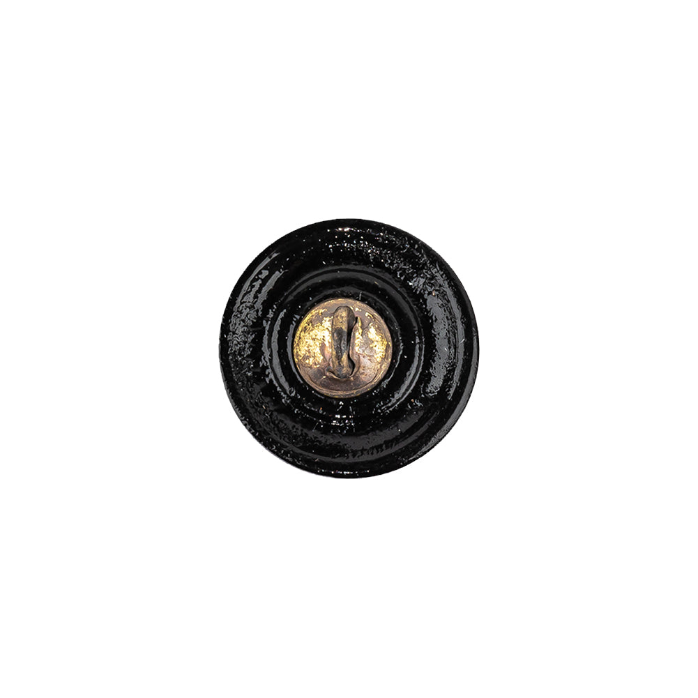 Vintage Gold and Black Floral Shank Back Glass Button - 22L/14mm - Joann Fabrics