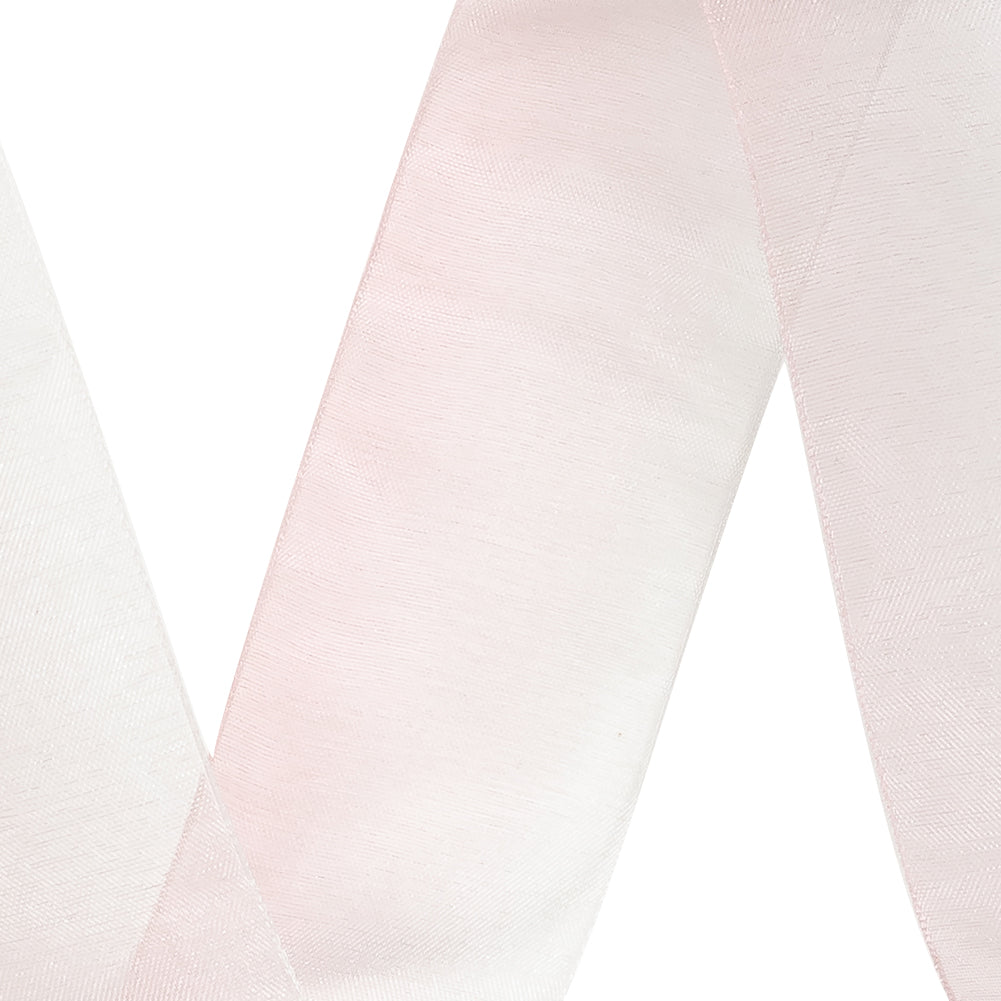 Sheer Pink and White Alyssum Ombre Ribbon - 1.5